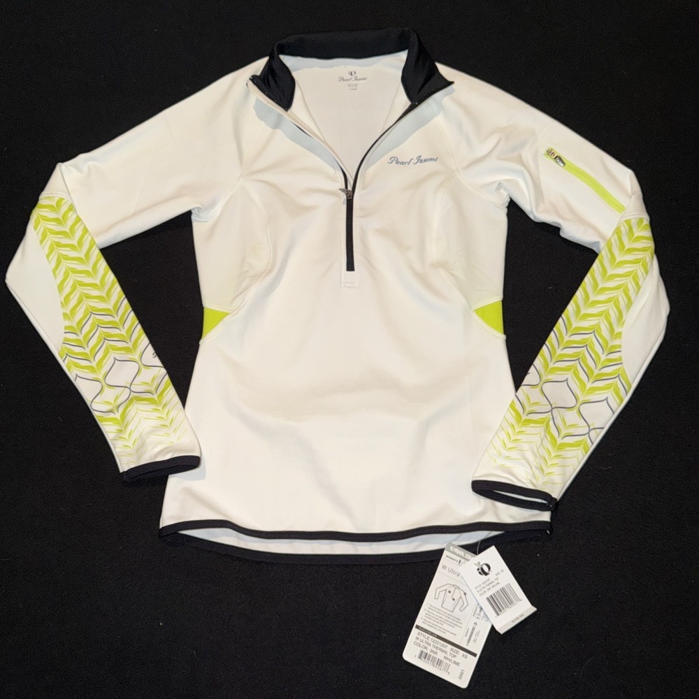 Pearl Izumi Ultra Thermal Womens White Long Sleeve Zip Pockets Logo Women XS NWT